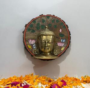 Masque de Bouddha en résine, sculpture artisanale, statue de table, technique de moulage, figurine, design Feng Shui, marque Nirmala Handicrafts - Product Image 5