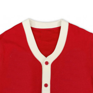 Suéter cárdigan de punto unisex personalizado, manga larga, para invierno, en rojo y blanco, prendas de punto fabricadas, atuendo informal de invierno - Product Image 4