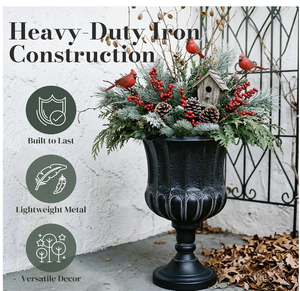 Metal Art Deco Floor Vase Planters Black Iron High Quality Eco-Friendly Decorative Flower Pots for Indoor/Outdoor Use Wedding - Product Image 5