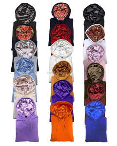 2024 Wholesale Custom LOGO High Quality Unisex <b>Plain</b> Satin Lined <b>Hoodie</b> With Silk Hood - Product Image 1
