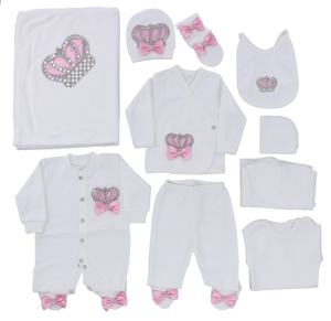 Conjunto de Mameluco de Bebé Recién Nacido de Manga Larga con Botones, Tejido de Algodón 100%, con Logotipo Personalizado, Hecho a Mano, Color Rosa, Paquete de 10 Piezas al por Mayor - Product Image 6