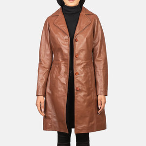 Abrigo de Cuero para Mujer a la Moda con Costuras Premium y Diseño Moderno para un Estilo Urbano de Temporada - Product Image 1