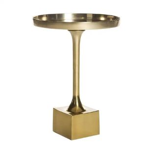 Modern <b>Round</b> Metal Coffee <b>Table</b> With Geometric Pattern Contemporary Living Room Furniture Decorative <b>Side</b> <b>Table</b> - Product Image 6