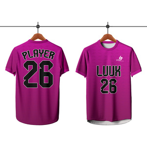 Maillot de football personnalisé LUUK, violet, imprimé par sublimation, col rond, manches courtes, évacuation de l'humidité, vêtements unisexes pour adultes - Product Image 3