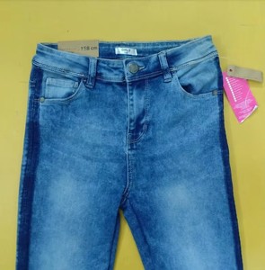 Jeggings droits pour filles de qualité supérieure, coupe slim décontractée, en coton stretch denim avec poches, étiquettes de marque authentiques, stock du Bangladesh - Product Image 1