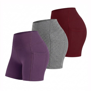 Shorts de yoga taille haute pour femmes avec poche pour téléphone, pantalon de compression moulant, shorts de sport d'été pour la course et le fitness - Product Image 2