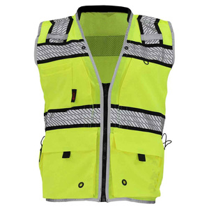 Wholesale Custom logo Mesh <b>Reflective</b> Security <b>Running</b> Vest <b>Reflective</b> Zipper Safety <b>Jacket</b> Clothing Construction Safety Vests - Product Image 1