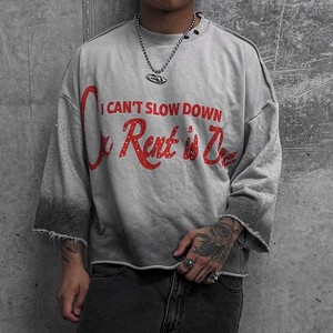 เสื้อยืดแขนสั้นครอปทรงหลวมสไตล์ลำลองผ้าฝ้าย 100% หนัก 300GSM ขนาดใหญ่พิเศษสำหรับผู้ชาย - Product Image 2