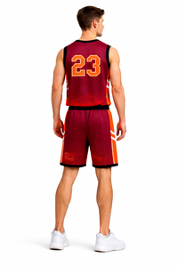 Ensemble d'uniformes de basketball personnalisés par sublimation, maillot et short de basketball OEM, respirant, séchage rapide, fabricant de vêtements de sport d'équipe - Product Image 3