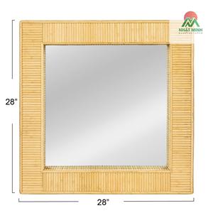 Boho Wall <b>Mirror</b>, Handmade Round Rattan <b>Hanging</b> <b>Mirror</b> for Bathroom Entryway Bedroom Living Room Decor, Decorative Farmhouse - Product Image 5