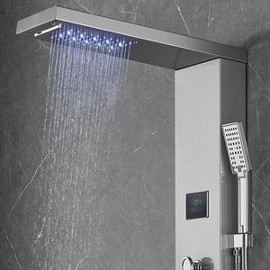 Pannello Doccia Idroelettrico con Schermo LED a 6 Modalità, 8 Getti Massaggianti, Funzioni Pioggia e Cascata per Accessori Bagno - Product Image 4