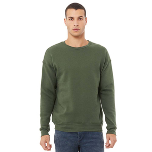 Sudadera de Cuello Redondo para Mujer, Color Verde Oliva, Manga Larga, Tejido de Algodón, Color Sólido, Ropa de Otoño, Transpirable, Corte Regular - Product Image 1