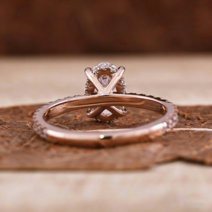 Anillo de Compromiso con Diamante VVS Cultivado en Laboratorio, Corte Ovalado, Oro Blanco, Oro Rosa, Rodio, 10K, 14K, 18K, Certificado IGI, Joyería de Boda para Mujer - Product Image 3