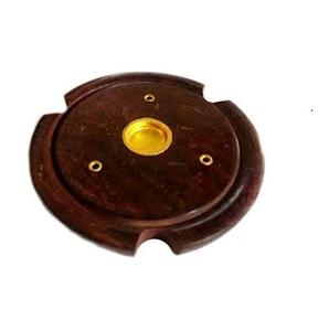 Support d'encens élégant en laiton avec design en bois sculpté pour la maison, les fêtes, les temples et l'aromathérapie - Product Image 4