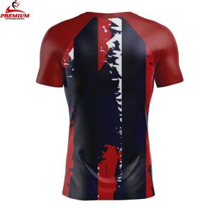 Vente en gros de rashguards pour hommes personnalisés, nouveau design, différentes tailles, spandex/polyester, respirant, séchage rapide, activités de plein air - Product Image 5