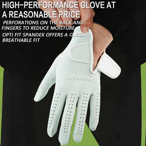 Gants de golf à doigts entiers pour hommes, marque privée, pour droitiers et gauchers, avec marqueur de balle, en cuir, vente en gros pour usage sportif - Product Image 3