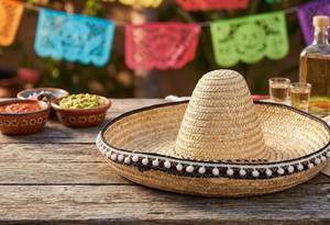 Chapeau Sombrero en jonc de mer naturel fait main avec garniture décorative, chapeau de soleil tissé de style mexicain traditionnel pour événements et activités culturelles - Product Image 6