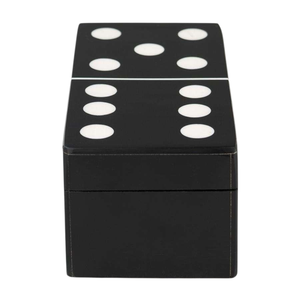 Caja de dados de resina premium con puntos circulares blancos para juegos, dados negros con puntos blancos, juego de mesa, decoración del hogar, artesanía artística - Product Image 3