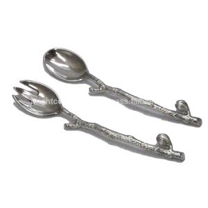 Servidor de Ensalada de Aluminio con Diseño de Hoja, Servidores de Ensalada Decorativos de Metal, Diseño de Lujo, Cuchara para Servir Cena en Restaurante - Product Image 1