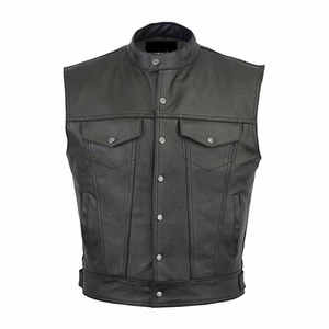 Nouveauté : Gilet de motard en cuir pour homme, différentes couleurs, taille personnalisée et 100% cuir de vachette véritable - Product Image 4