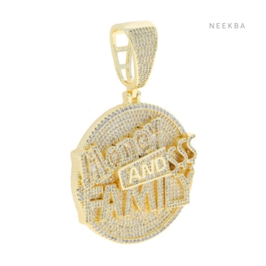 Iced Out Money And Family Pendant - Moissanite 925 Sterling Silver Pendant, Brilliant Hiphop Handmade Diamond Pendant from India - Product Image 3