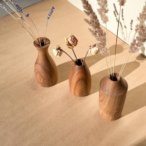 Eco Friendly Wooden Flower <b>Vase</b> Rustic Natural Wood <b>Vase</b> for Living Room Modern Handmade Solid Wood Art Deco Design - Product Image 3