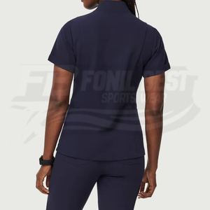 Unisex Purple V-Neck Polyester/Cotton <b>Scrub</b> Top with Two Pockets Needle Detection Hospital <b>Uniform</b> <b>Scrub</b> Tops for Medical Use - Product Image 6