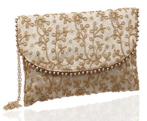 Kuber Industries Women's Handcrafted Embroidered Clutch Bag Purse Handbag for Bridal, Casual, Party, <b>Wedding</b> - Product Image 1