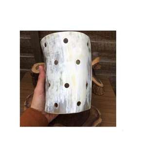 Juego de Dos Jarrones de Flores de Cuerno de Búfalo Antiguo, Diseño Rústico Hecho a Mano, Cuerno Natural - Decoración para el Hogar - Product Image 6