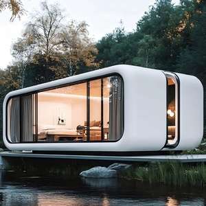 <span class=keywords><strong>Mini</strong></span> maison modulaire de 20 pieds, bureau, cabine, maison, maison en acier imperméable, cabine Apple avec mur en verre, préfabriqué, maison préfabriquée - Product Image 5