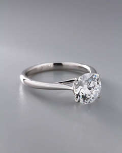 Bague de fiançailles/mariage vintage en or jaune 14 carats avec diamant de culture IGI/GIA, or blanc fin unisexe, pour anniversaire, digne d'une fête - Product Image 2