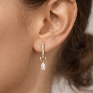 Pendientes de Aro Minimalistas con Diamantes Cultivados en Laboratorio con Corte de Pera, Oro Sólido de 18K, Elegantes Pendientes de Lágrima, Joyería Fina para Novias y Bodas - Product Image 5