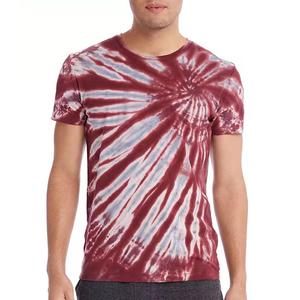 Men's Short Sleeve <b>Tie</b> Dye T-Shirt O-Neck Knitted Casual Red <b>White</b> Patterned Top - Product Image 4