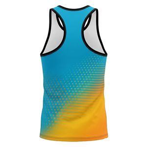 OEM Custom Team Logo Sublimated Knitted Marathon Sleeveless Singlet Crew Neck Breathable Quick Dry Polyester Mesh Sport <b>Running</b> - Product Image 3