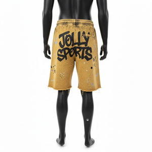 Shorts para Hombre con Lavado Ácido, Algodón Premium, Felpa Gruesa, Tacto Suave, Estilo Desgastado, Logotipo Personalizado con Serigrafía - Product Image 2