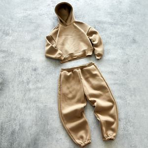 Survêtements décontractés en coton de haute qualité, taille personnalisée, ensemble pantalon de survêtement ample et sweat à capuche - Product Image 2