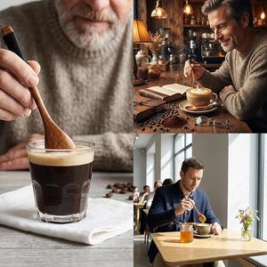 Natural Wooden Tea Spoon Handmade Eco-Friendly Customized Logo Coffee Tea Sugar Scoop Food <b>Safe</b> Kitchen <b>Tool</b> for Party Use - Product Image 4