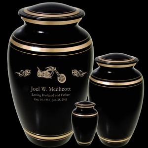 Urnas funerarias lisas negras y doradas al por mayor en 3 tamaños, medianas para adultos, contenedor conmemorativo para cenizas. - Product Image 1