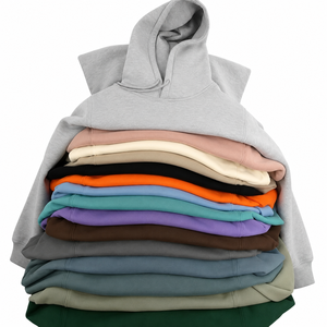 Sweat-shirt à capuche pour homme, couleur unie, coton, molleton français, coupe décontractée, vêtements d'automne - Product Image 1