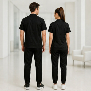 Conjunto de Uniforme Médico Ecológico de Bambú, Unisex, Cuello en V, Fresco, Transpirable, de Poliéster y Spandex - Product Image 2