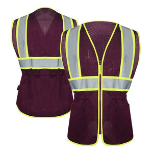 Workwear High Visibility Reflective Safety Security Vest <b>Jackets</b> Engineer Workwear Construction Road <b>Worker</b> Zipper Vest - Product Image 1
