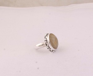 Natural Yellow <b>Jade</b> Bezel Setting <b>Ring</b> 925 Sterling Silver Women's Genuine Stone Purple Gemstone Wedding February - Product Image 3