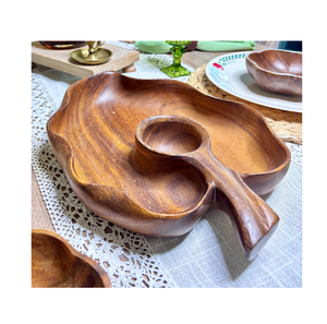 Plateaux carrés écologiques en bois pour trempettes, avec plateau en bois pour snacks, en vente - Product Image 1