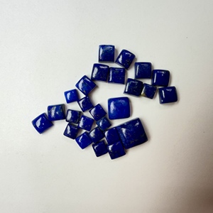 Lot en gros de cabochons carrés en lapis-lazuli naturel 6x6 mm, dos plat, calibrés, pierres précieuses en vrac pour la fabrication de bijoux - Product Image 2