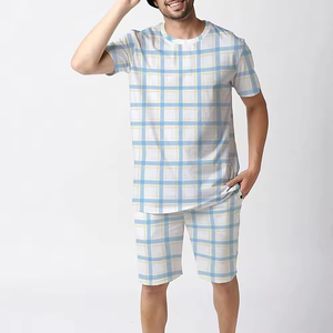GUJ INTERNATIONAL BRAND Ensemble de shorts décontractés pour hommes avec t-shirt à manches courtes en polyester/coton, séchage rapide, motif uni - Product Image 6