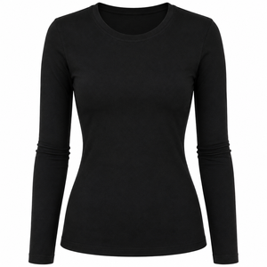 Chemises de compression de sport pour femmes de haute qualité à manches longues, respirantes, à séchage rapide, couleur unie, tissu extensible, prix bas, haut de compression - Product Image 1