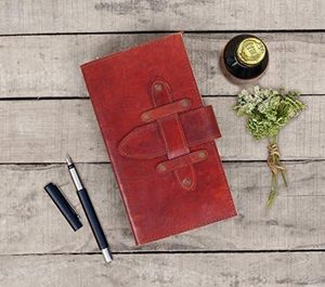 Handmade PU <b>Leather</b> Spiral <b>Diary</b> with Hardcover Secure Strap 120 Sheets-Gift Edition - Product Image 5