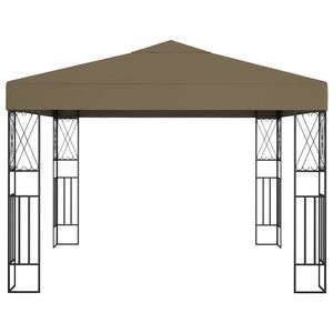 Gazebo e Pergola Durevole 3x3 Metri in Poliestere Color Tortora con Struttura in Acciaio - Nuovo Prodotto - Product Image 2