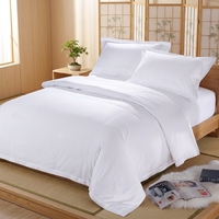 Parure de draps de luxe King Size 100% coton 400TC antibactérienne écologique moderne unie blanche pour hôtel et usage domestique