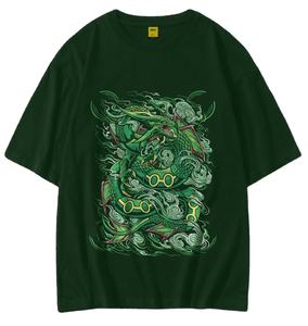 T-shirt Homme Premium 100% Coton Logo Personnalisable Col en O Épaule Goutte Multi-Couleurs Coupe Surdimensionnée 180 GSM Imprimé Bas quantité minimale de commande-Prix - Product Image 4